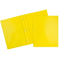 JAM Paper Plastic 2-Pocket POP Folders with Metal Prongs