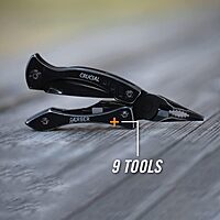 GERBER Crucial Multi-Tool - Black w/Pocket Clip & Strap Cutter [31-001518]
