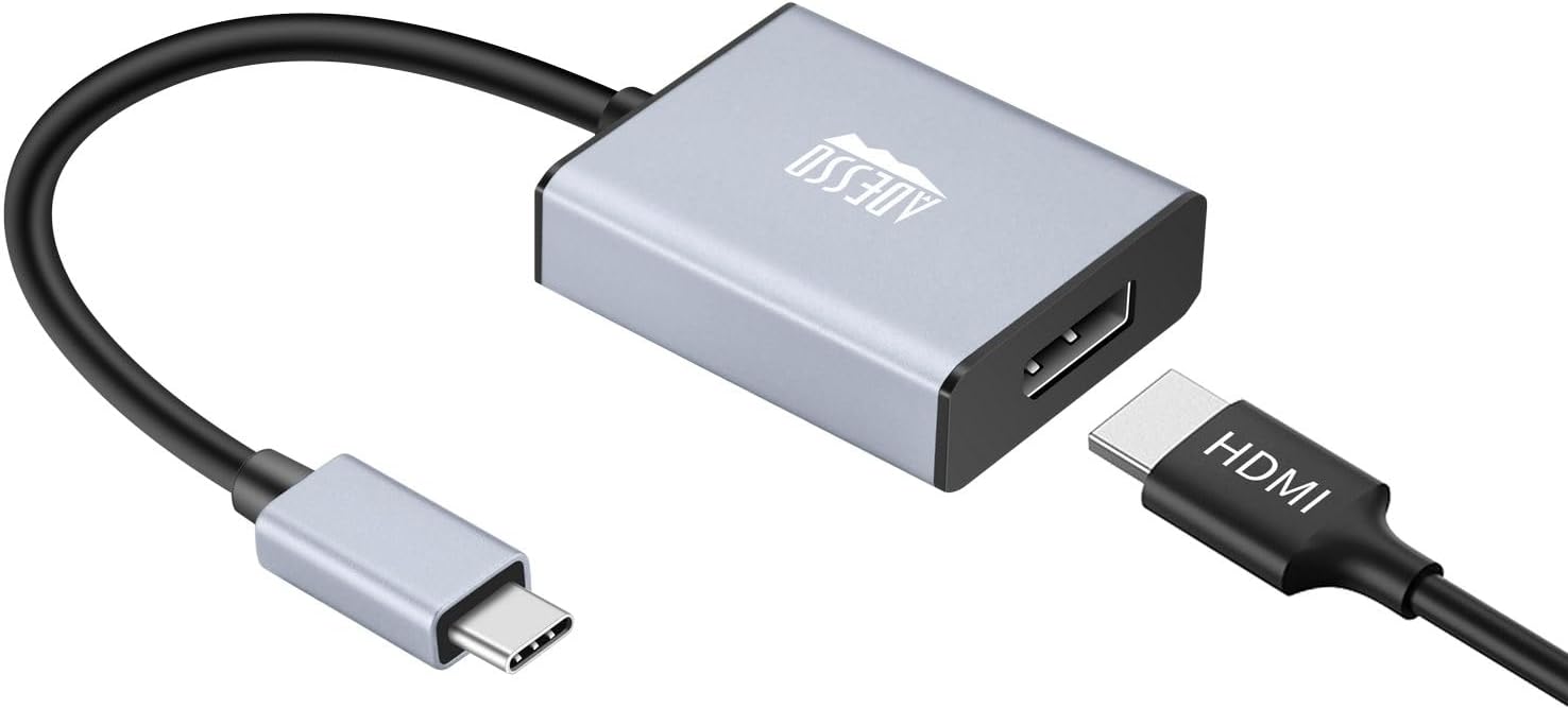 USB C to DisplayPort Adapter for Home Office (4K@60Hz), Aluminum Portable USB C Adapter for MacBook Pro, Air, iPad Pro