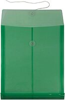 JAM PAPER Open-End Plastic Envelopes, Button & String