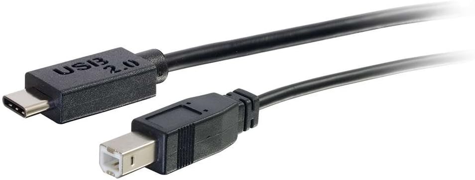 Legrand - C2G USB C to B Cable, Female to Male USB Cable, USB 2.0 Cable, 6 Foot Data Transfer Cable, Black USB Cord, 1 Count