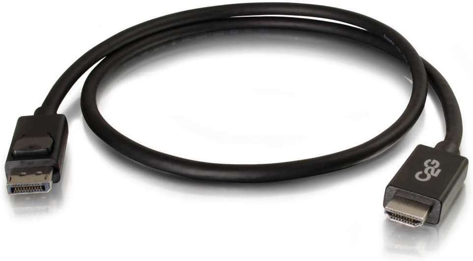 C2G Legrand DisplayPort to HDMI, Male to Male Displayport Cable, Black DisplayPort Cable, 6 Foot Digital Display Cable, 1 Count, C2G 54326