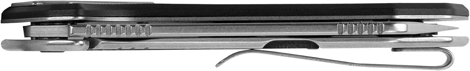 Kershaw Bracket Pocketknife, 3.4" 8Cr13MoV Stainless Steel Cleaver Blade, Assisted One-Handed Flipper Opening, Folding EDC