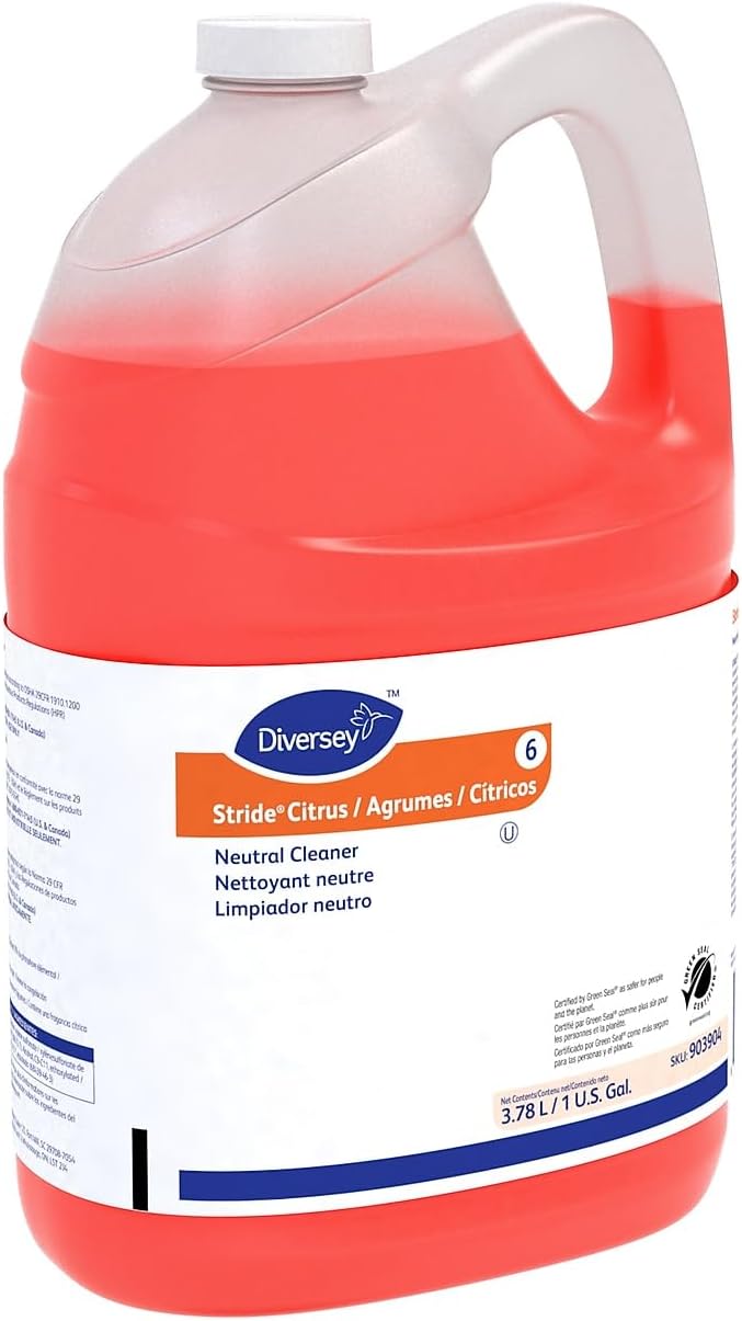 Diversey Stride Neutral Cleaner, Citrus Scent, 128 Oz Bottle, Case Of 4