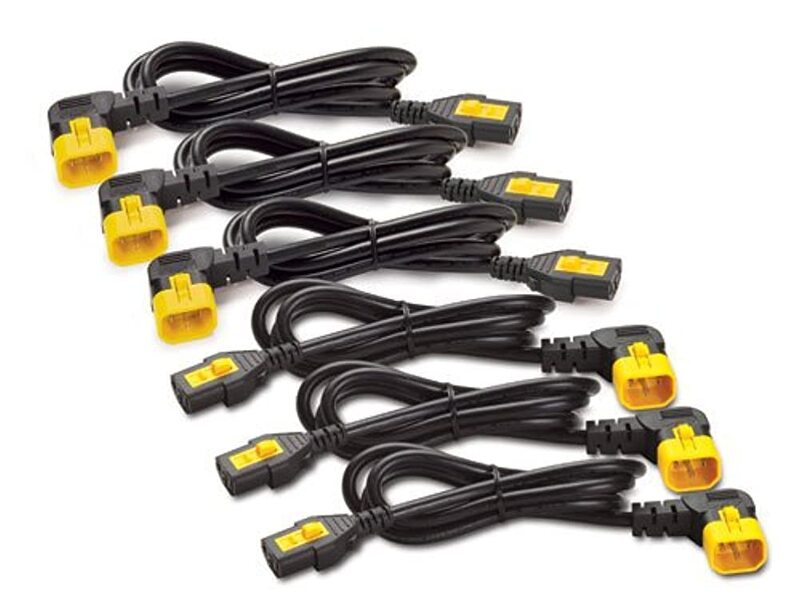 APC by Schneider Electric Power Cord Kit (6 ea), Locking, C13 TO C14 (90 Degree), 0.6m, North America