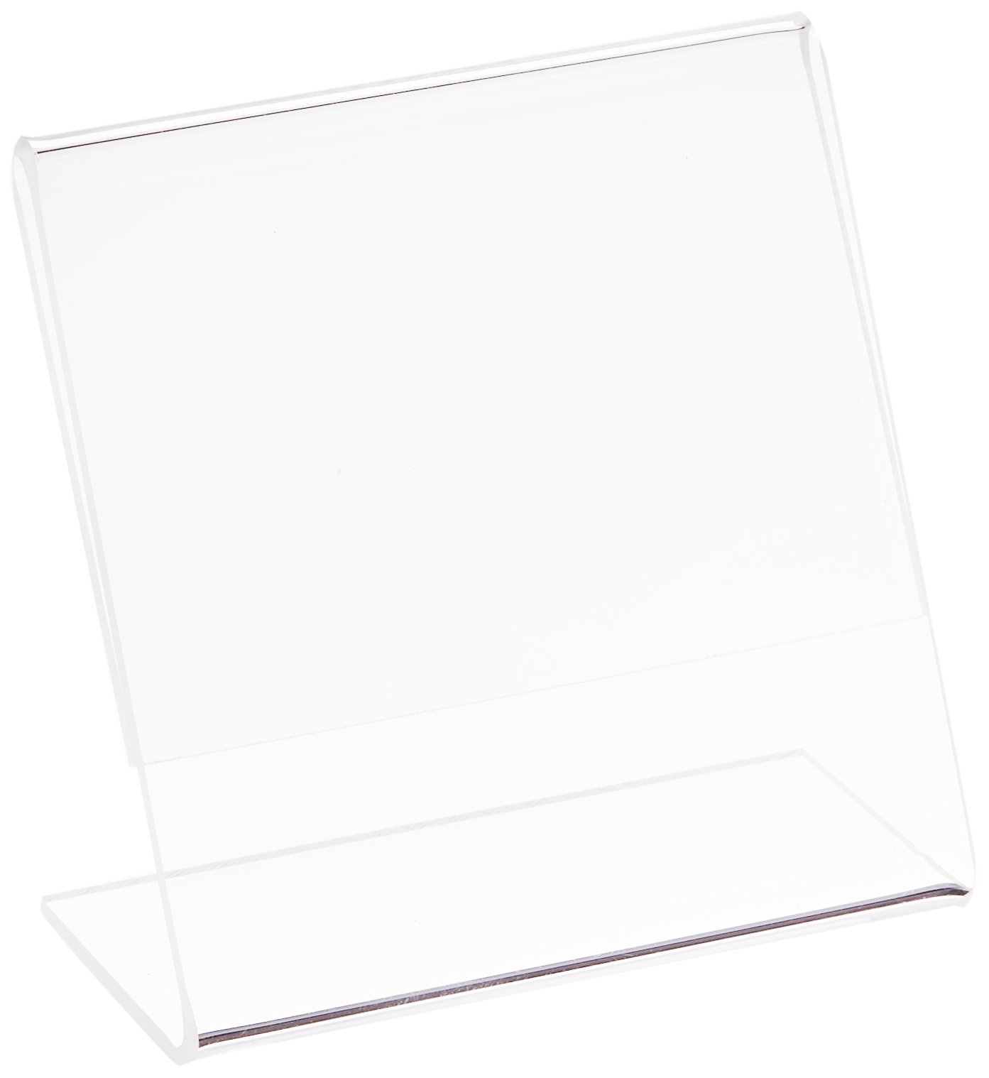 Azar Displays Acrylic L-Shaped Sign Holders, Clear - Pack of 10