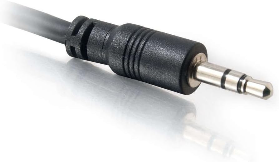C2G 40108 3.5mm Stereo Audio Cable with Low Profile Connectors M/M, In-Wall CMG-Rated (35 Feet, 10.66 Meters) Black