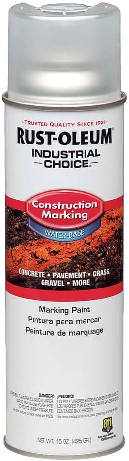Industrial Choice M1400 System Water-Based Construction Marking Paint, Gloss Clear, 17 oz Aerosol Can, 12/Carton