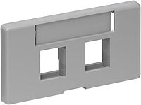 Leviton 2-Port QuickPort Modular Furniture Faceplate, 49910-SG2, Grey