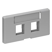 Leviton 2-Port QuickPort Modular Furniture Faceplate, 49910-SG2, Grey