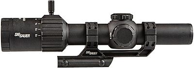 SIG SAUER Tango-MSR LPVO 1-6x24mm Waterproof Fogproof Rugged Tactical Hunting Rifle Scope | Second Focal Plane/SFP/F2 | Includes Alpha-MSR Aluminum Mount, Flip-Back Lens Covers Black