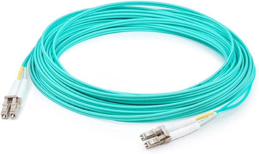 AddOn 15M LC to LC Aqua OM3 Duplex OFNR (Riser-Rated) Fiber Patch Cable