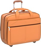 Solo New York Leather Rolling Case with Wheels - Roller Laptop Bag, Wheeled Briefcase for Women & Men, Carry On Size for Travel, Fits 15.6" Computer - Walker, Tan