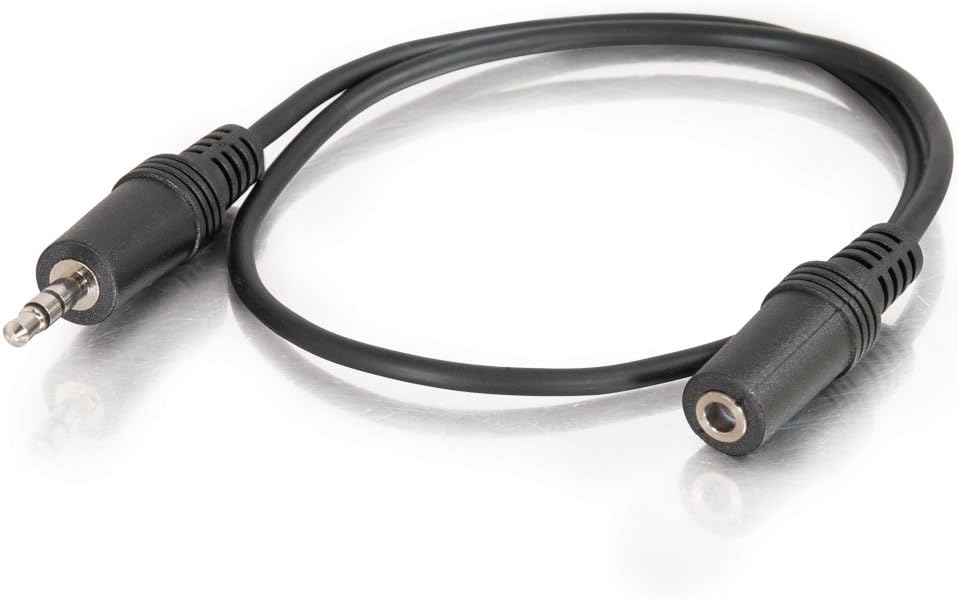 C2G Legrand 3.5MM Stereo Audio Cables, 3.5MM Male to Female Cord, Black Audio Cable with In-Wall, CMG-Rated Jacket