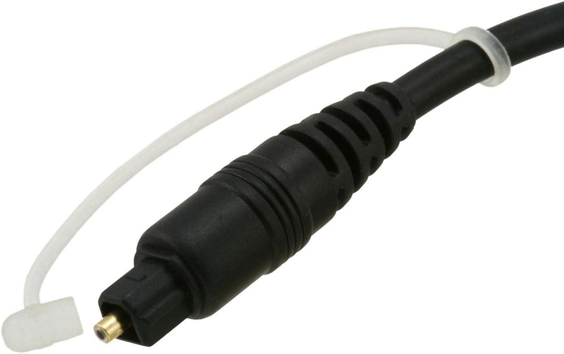 Monoprice S/PDIF (Toslink) Digital Optical Audio Cable, 5.0mm Outside Diameter, Gold Plated Ferrule, 6 Feet, Black
