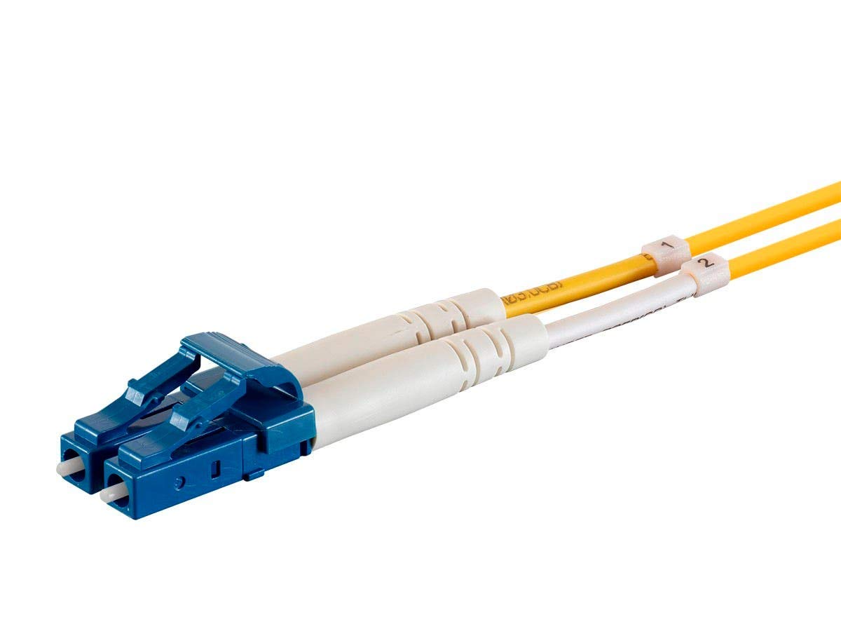 Monoprice Fiber Optic Cable - 2 Meter - Yellow | LC/UPC-LC/UPC, G657A1, Single Mode, Duplex, 2mm, PVC
