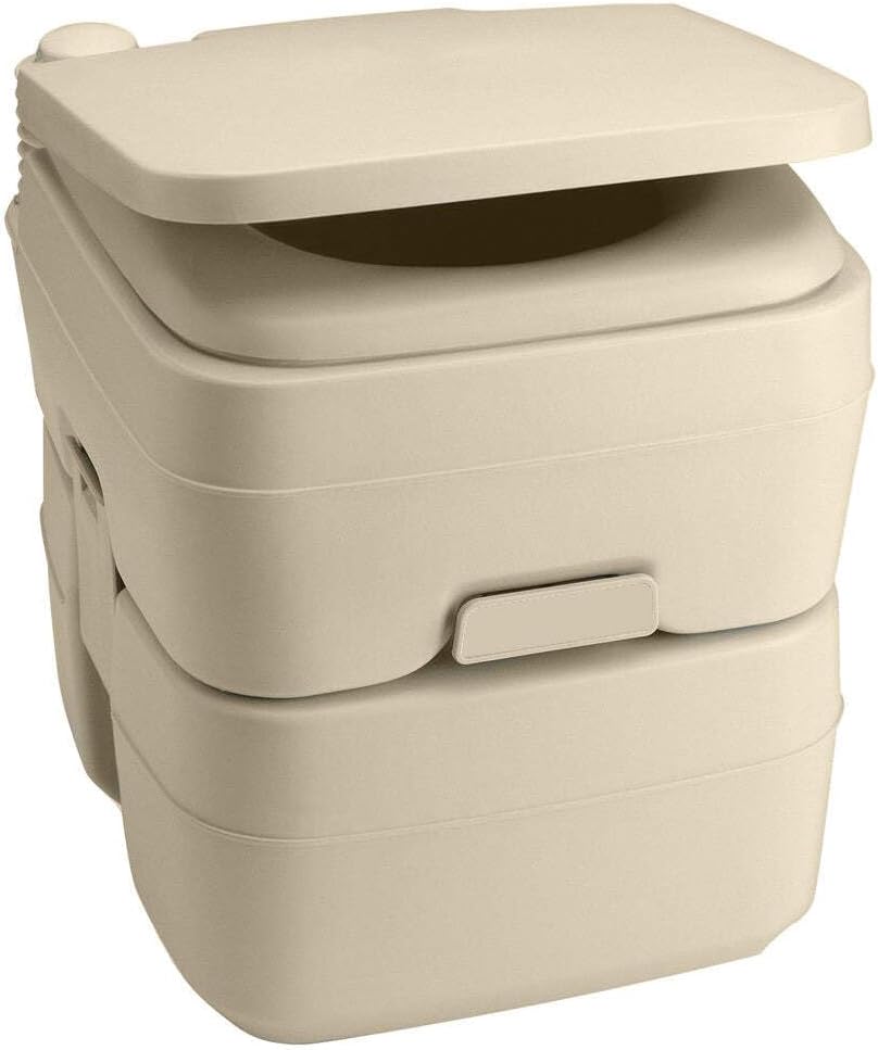 Dometic 965 MSD Portable Toilet w/Mounting Brackets - 5 Gallon - Parchment