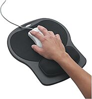 Fellowes Easy Glide Gel Mouse Pad w/Wrist Rest, 10 x 12 X 1 1/2, Black