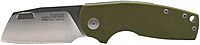 SOG Stout FLK Cleaver Daily Carry Folding Knives | G10 & Steel Handle | CRYO D2 Steel Blade | Short-Blade Frame Lock Folder OD Green/Stonewash