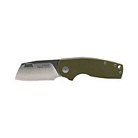 SOG Stout FLK Cleaver Daily Carry Folding Knives | G10 & Steel Handle | CRYO D2 Steel Blade | Short-Blade Frame Lock Folder OD Green/Stonewash