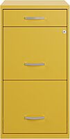 Realspace SOHO Organizer 18inD Vertical 3-Drawer File Cabinet, Gold