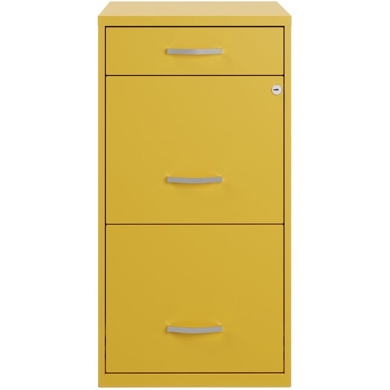 Realspace SOHO Organizer 18inD Vertical 3-Drawer File Cabinet, Gold