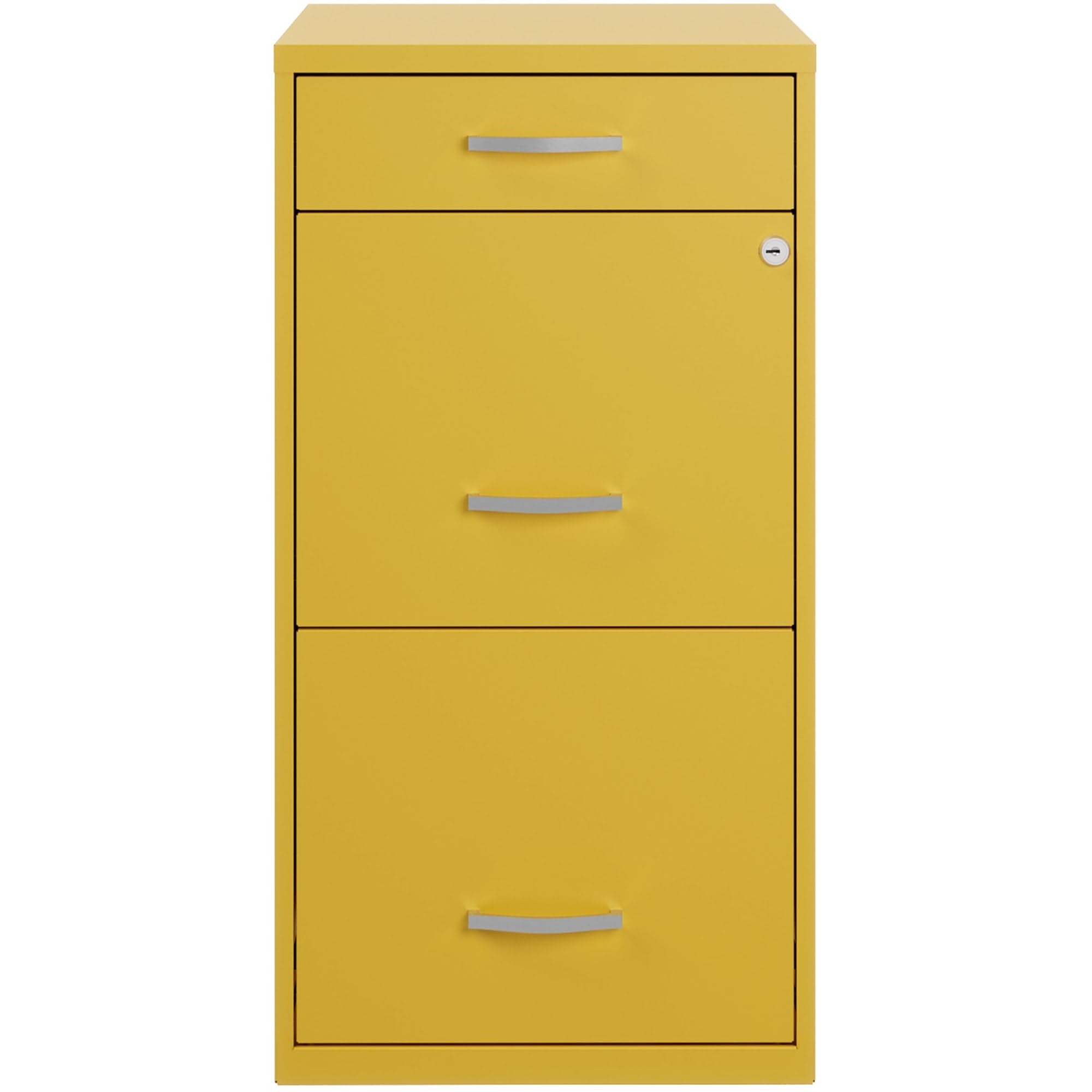 Realspace SOHO Organizer 18inD Vertical 3-Drawer File Cabinet, Gold