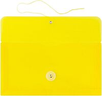 JAM PAPER Plastic Envelopes with Button & String Tie Closure - 12 Pack