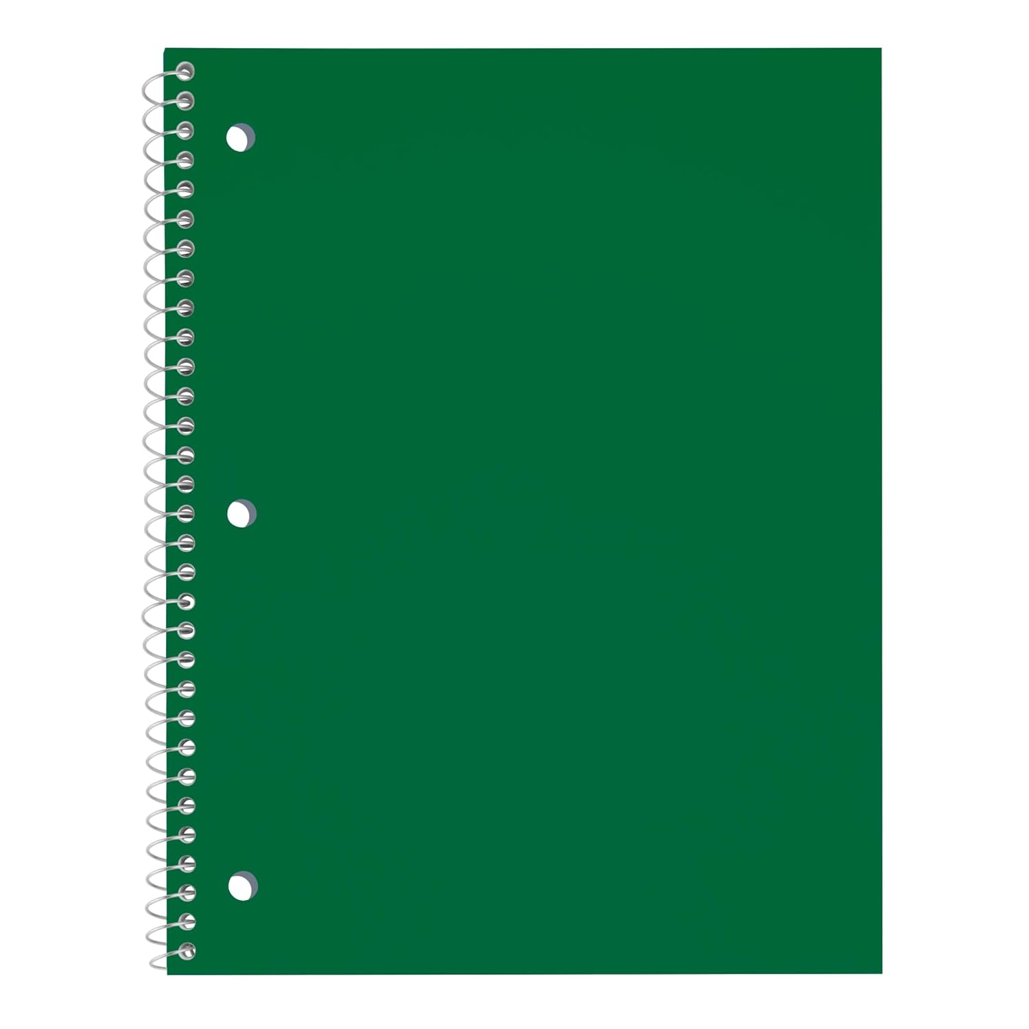 Just Basics® Poly Spiral Notebook, 8" x 10-1/2", 1 Subject, College Ruled, 70 Sheets, Assorted, Pack Of 6