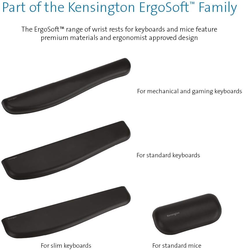 KENSINGTON ErgoSoft Gel Wrist Rest for Keyboard & Mouse