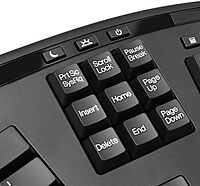 WKB-1500GB - Wireless Ergonomic Desktop Keyboard and Laser Mouse with Split Keys Design and Palm Rest for Comfort