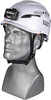 Klein Tools Safety Helmet, Type-2 Safety Helmet, Vented, Class C Helmet w / Light