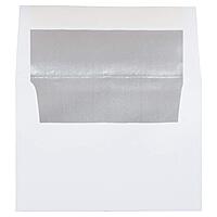 JAM PAPER Foil-Lined Invitation Envelopes - White with Foil Lining - 25/Pack