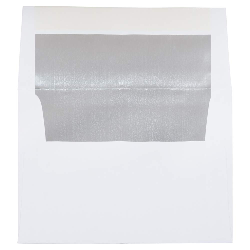JAM PAPER Foil-Lined Invitation Envelopes - White with Foil Lining - 25/Pack