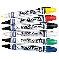 SUDZ OFF® Detergent Removable Temporary Markers - sudz off 44 black [Set of 12]