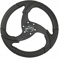 Schmitt Marine Folletto 14.2" Wheel - Black Polyurethane - 3/4" Tapered Shaft w/Black Center Cap