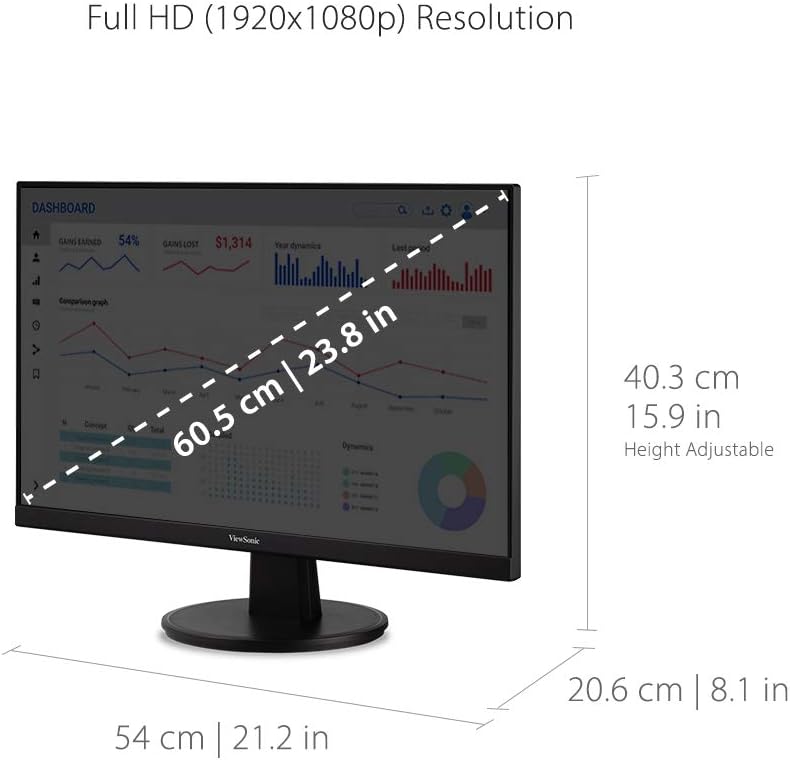 ViewSonic VA2247-MH / VA2447-MH Full HD 1080p Monitor with 100Hz, FreeSync, Eye Care