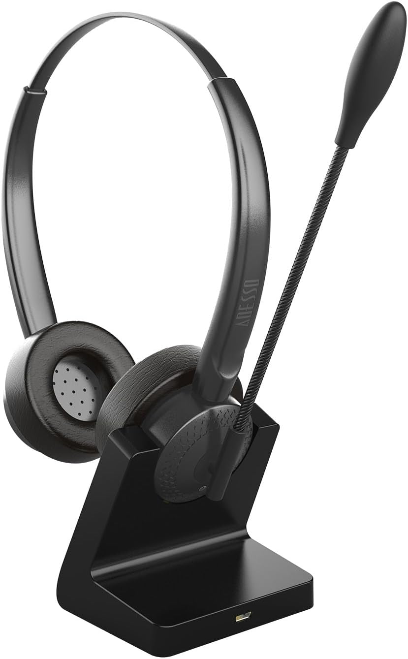 ADESSO Xtream P400 Wireless Multimedia Headset with Charging Dock - Bluetooth 5.0, 14Hrs Talk & Listen Time