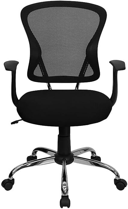 FLASH FURNITURE Alfred Mid-Back Mesh Swivel Task Office Chair with Chrome Base and Arms