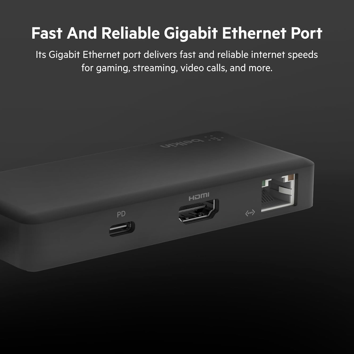 Belkin 5-in-1 Powered USB-C & USB Hub, USB-C Docking Station w/ 2 USB-A Ports, 1 USB-C Port, Ethernet, & 4K HDMI Port