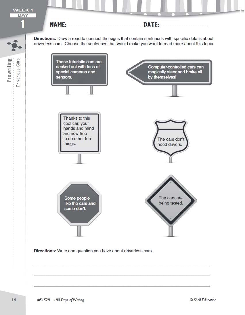 180 Days of Writing for Fifth Grade - An Easy-to-Use Fifth Grade Writing Workbook to Practice and Improve Writing Skills