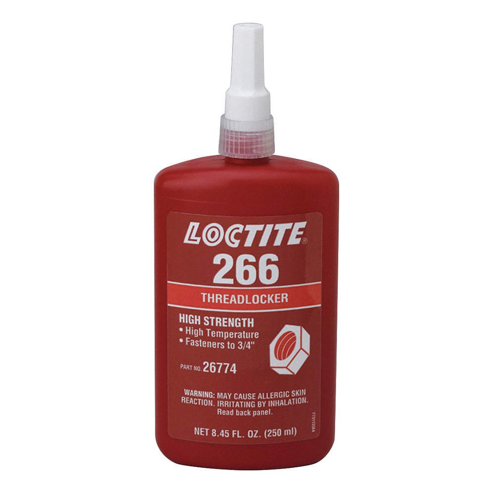 Loctite 26774 Red/Orange 266 High-Temperature/High-Strength Threadlocker, 250 mL Bottle