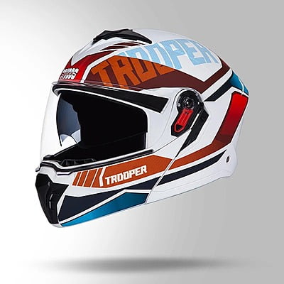STUDDS TROOPER D1  WHITE N2 RED D/V (L)