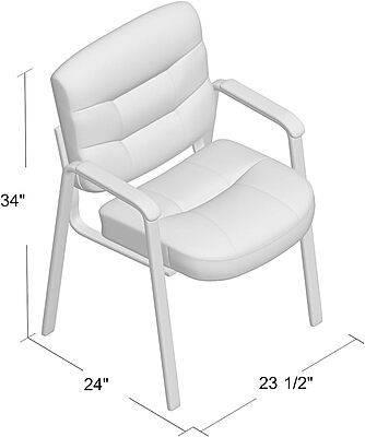 Boss Office Products Executive Mid Back LeatherPlus Guest Chair in Black