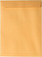 JAM PAPER Open End Catalog Envelopes with Peel & Seal - Brown Kraft Manila
