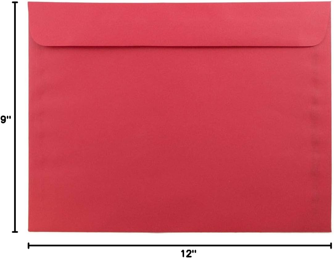 JAM Paper 9 x 12 Booklet Envelopes with Gummed Seal