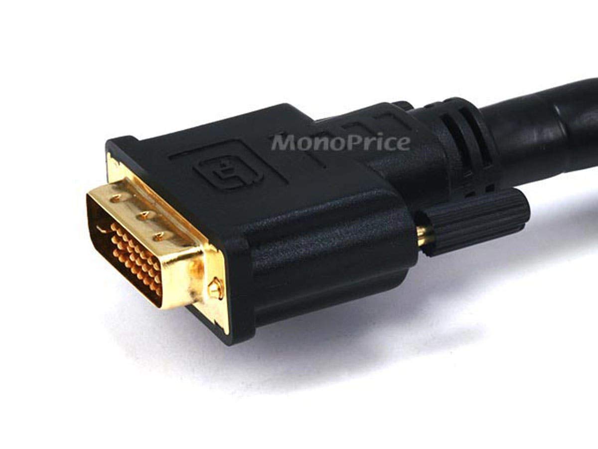 Monoprice 6ft 24AWG CL2 Dual Link DVI-D Cable - Black 24AWG 6 Feet Black