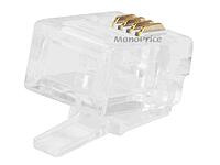Monoprice 6P4C RJ11 Modular Plugs - For Flat Solid/Stranded Cable, 1u, 2 Prongs, 50 Pack, Clear 1 Count (Pack of 1)