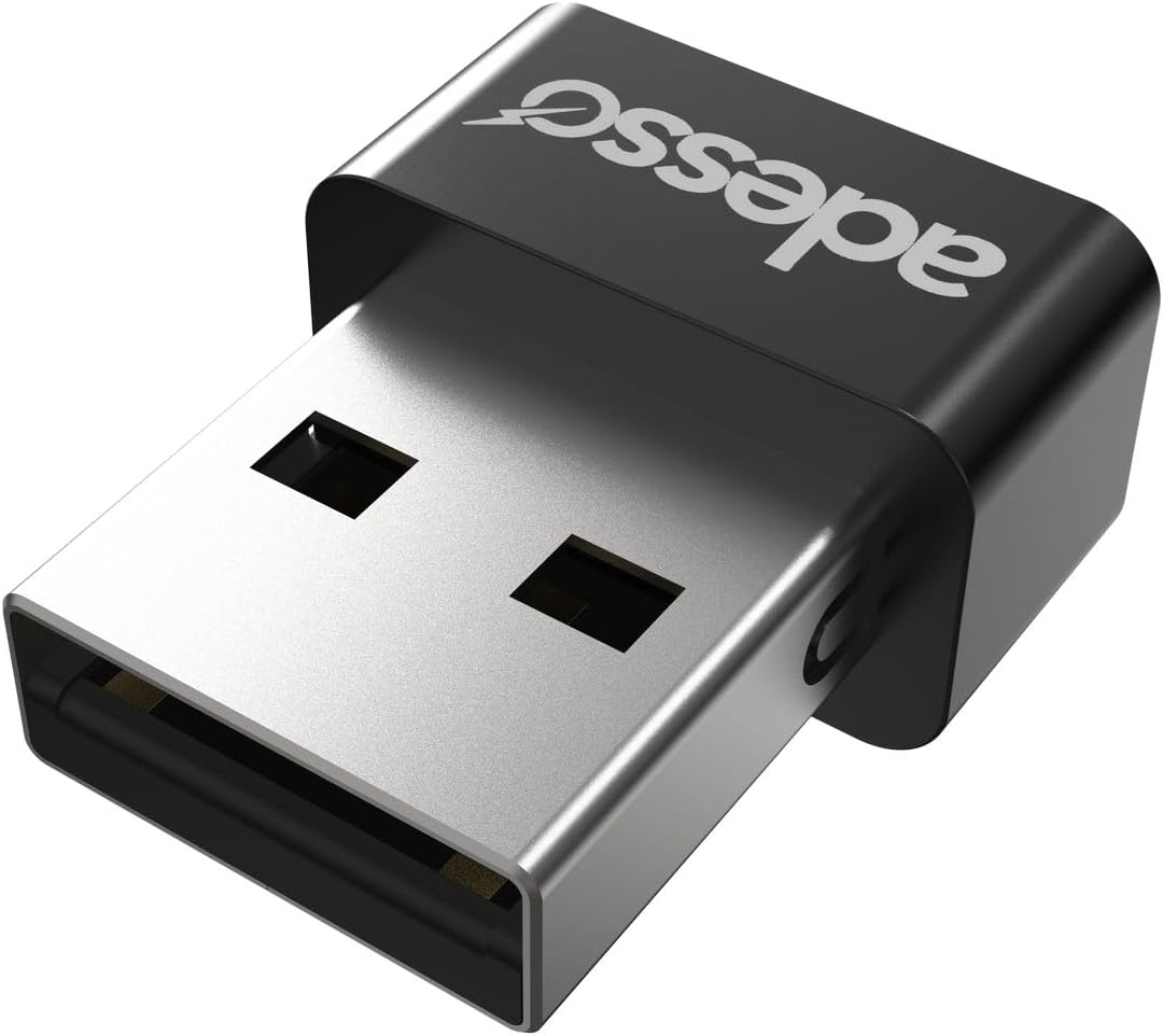 Adesso USB Fingerprint Reader Windows Hello Compatible Built-in Biometric Security AES256 Encryption Made in Taiwan TAA