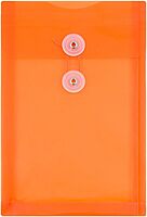 JAM PAPER Open-End Plastic Envelopes, Button & String